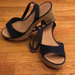 DVF new navy suede sandal, 9.5